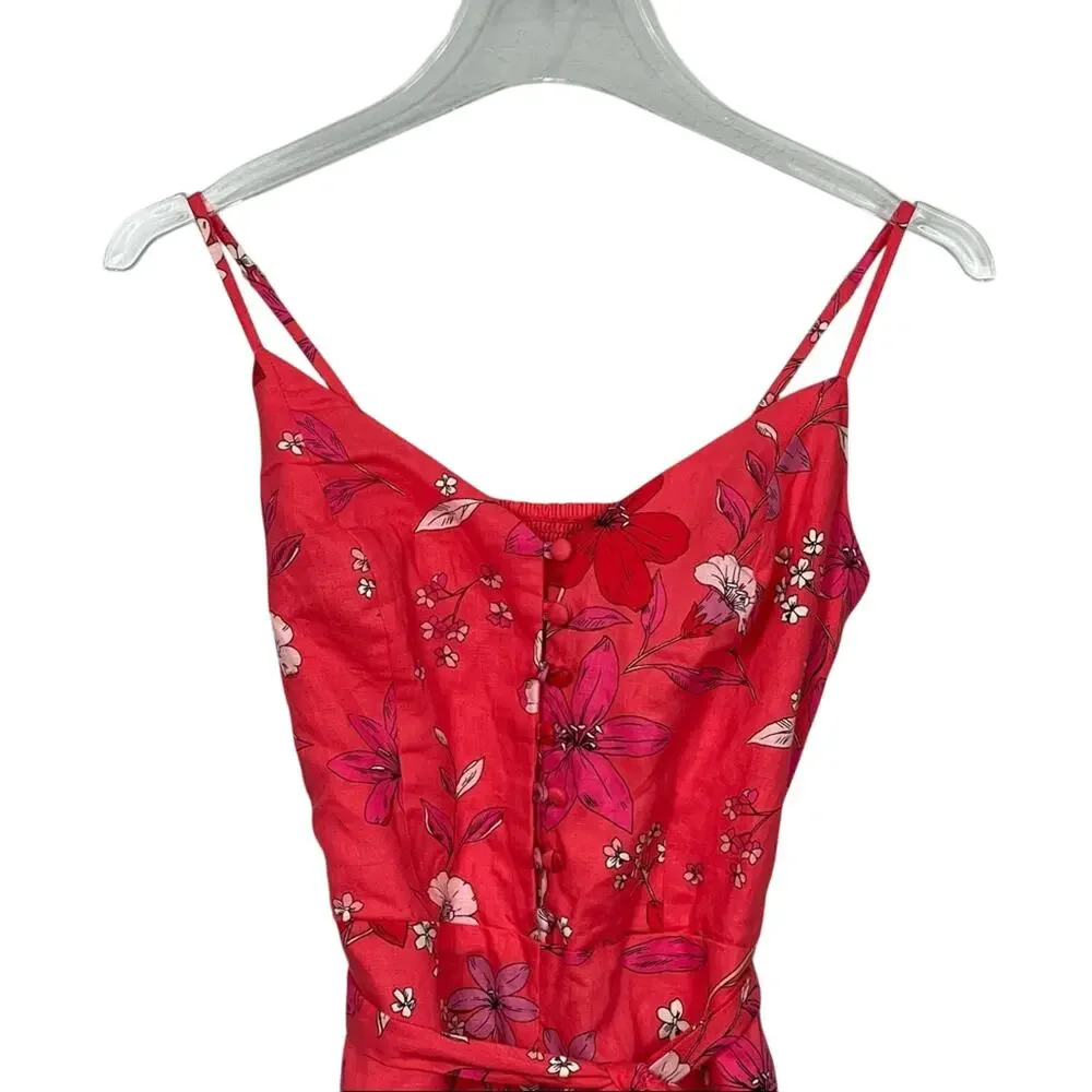 Banana Republic Floral Linen Blend Jumpsuit Size 2 NWOT